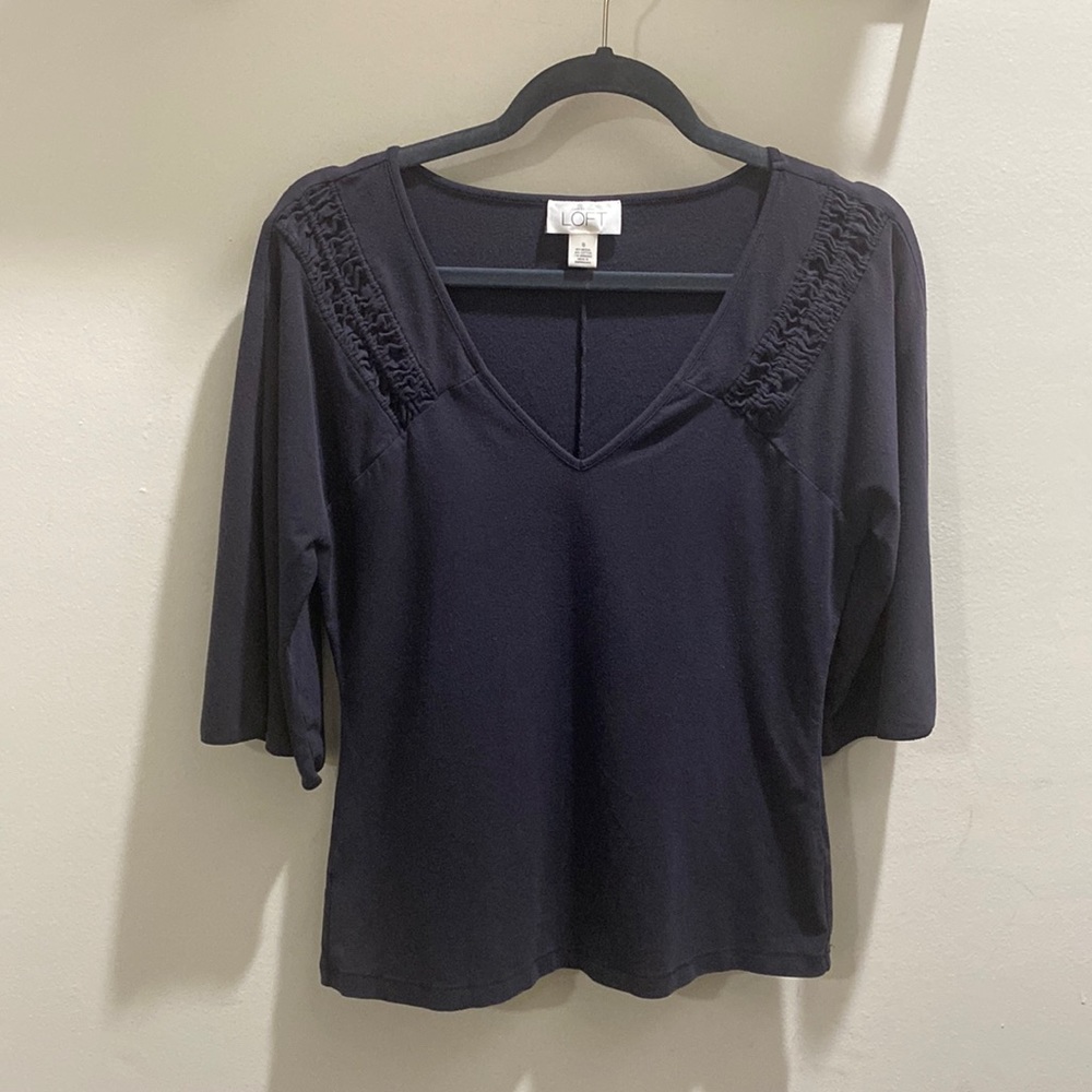 LOFT v-neck top with wide sleeves
